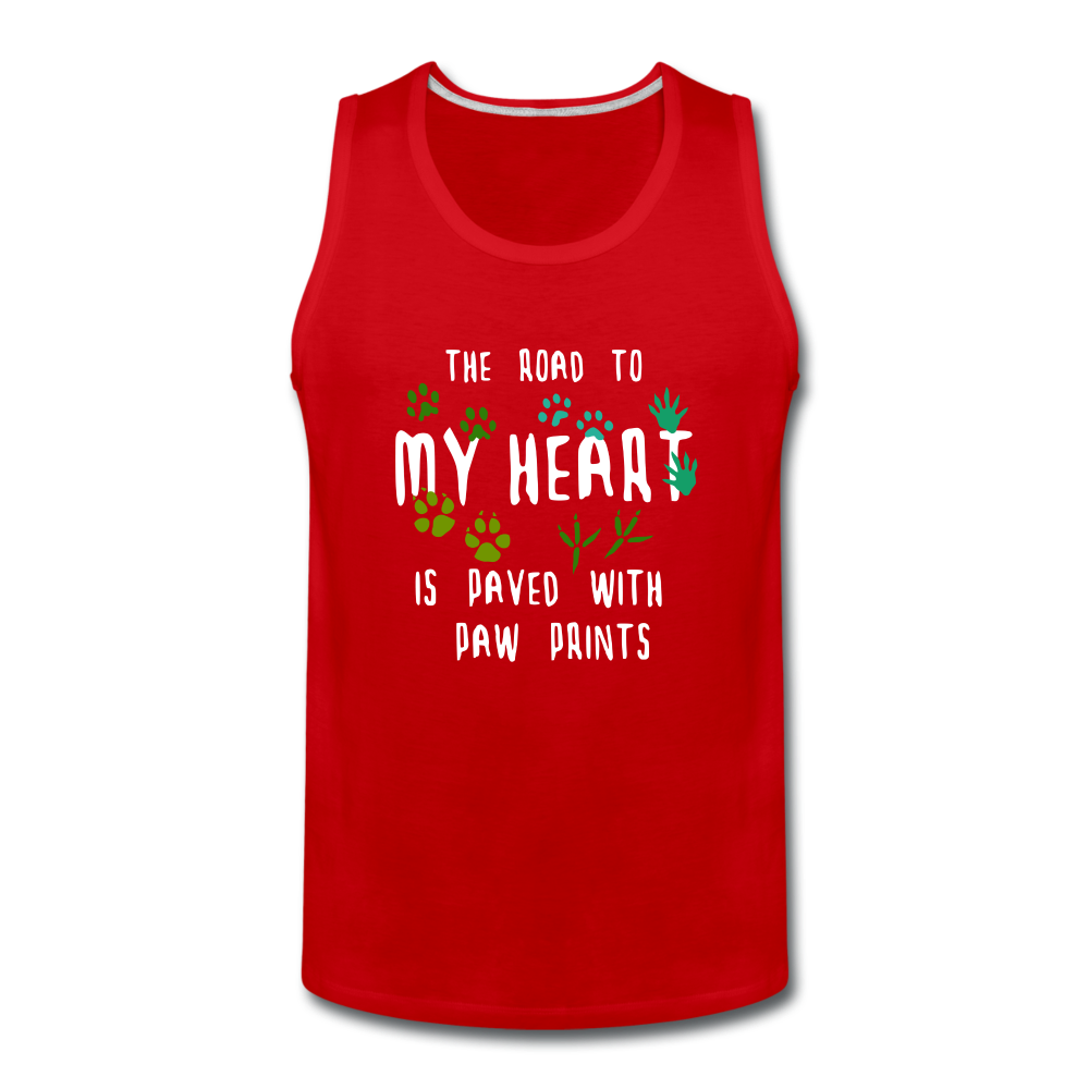 The road to my heart is paved with paw prints Men’s Premium Tank-Men’s Premium Tank | Spreadshirt 916-Teelime | shirts-hoodies-mugs