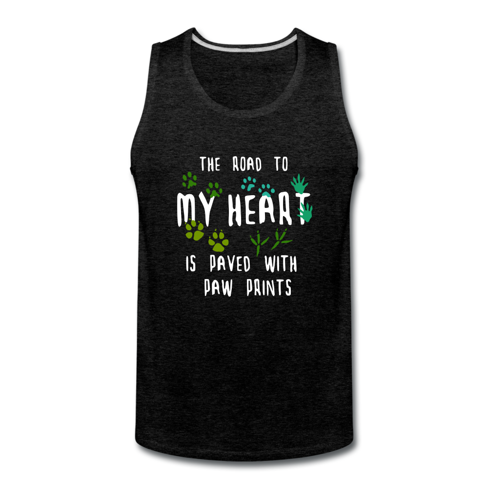 The road to my heart is paved with paw prints Men’s Premium Tank-Men’s Premium Tank | Spreadshirt 916-Teelime | shirts-hoodies-mugs