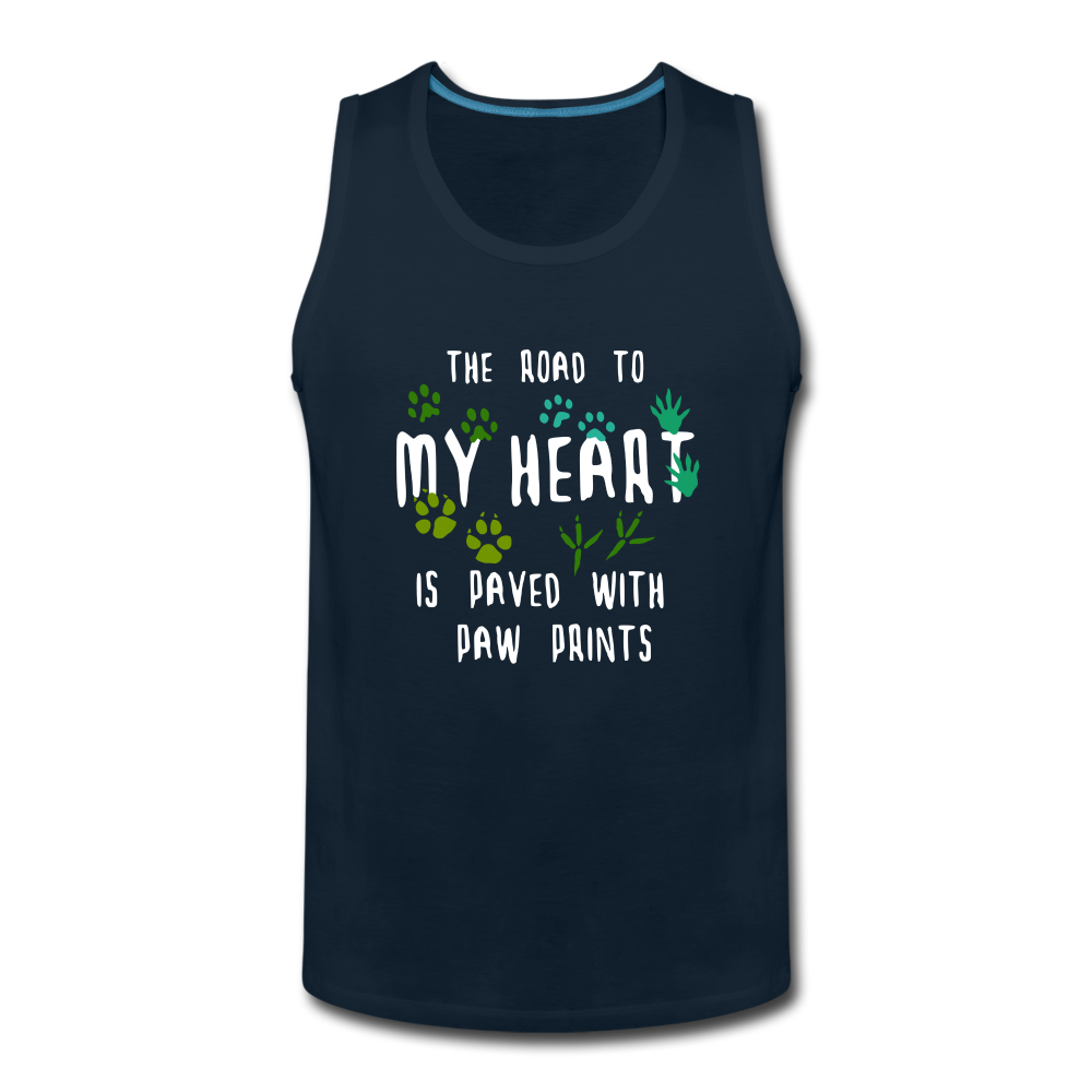 The road to my heart is paved with paw prints Men’s Premium Tank-Men’s Premium Tank | Spreadshirt 916-Teelime | shirts-hoodies-mugs