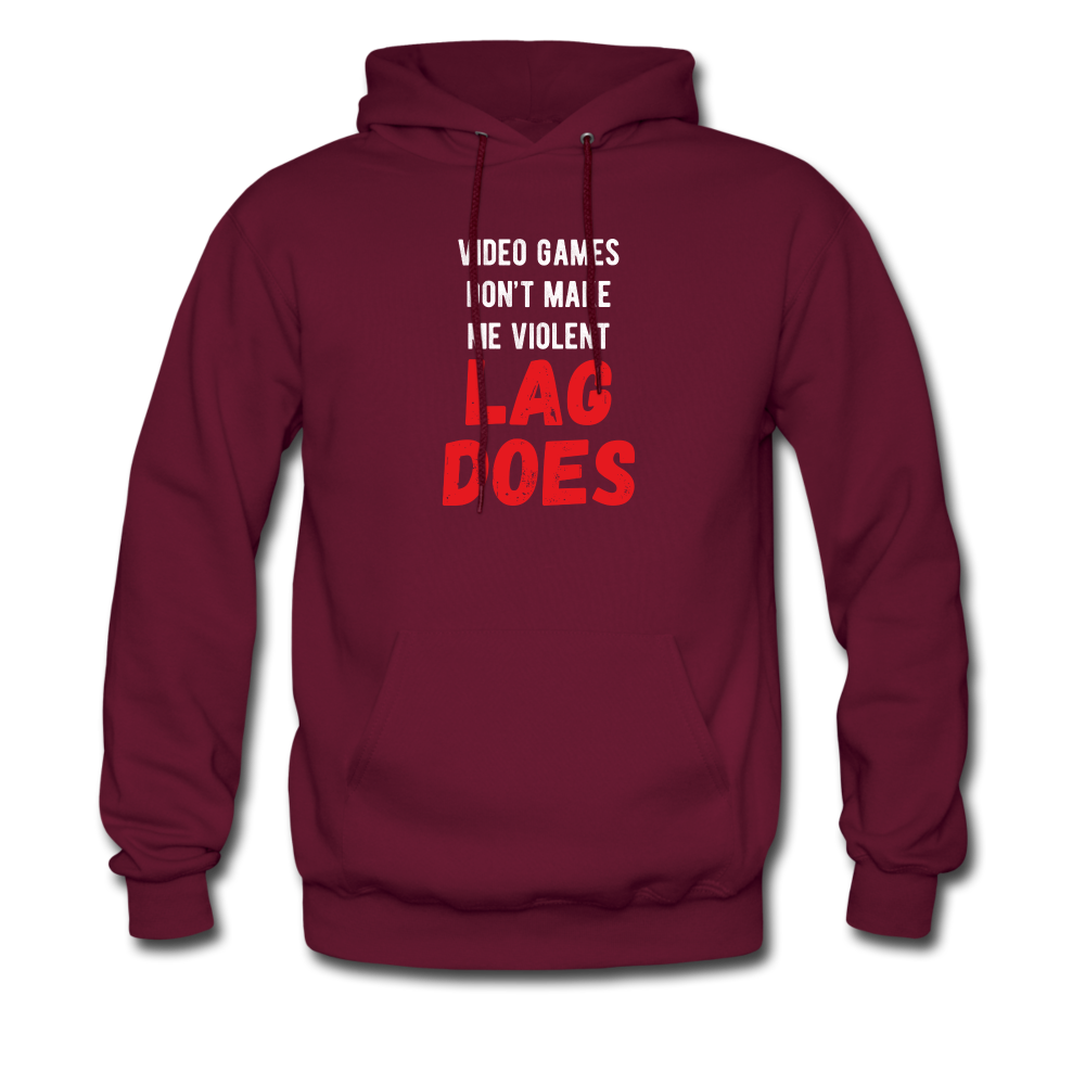 Video Games don't make me violent Lag does Men's Hoodie-Men's Hoodie | Hanes P170-Teelime | shirts-hoodies-mugs