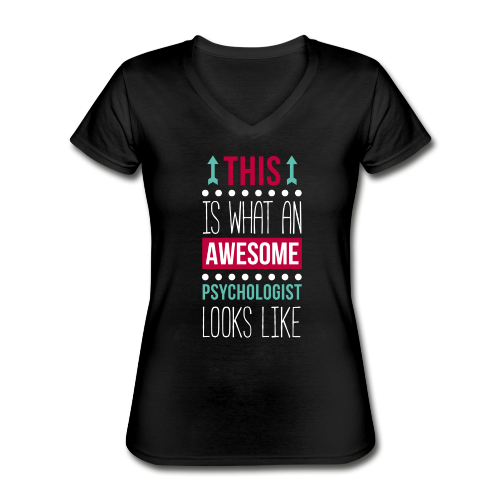 This is what an awesome Psychologist looks like Women's V-Neck T-Shirt-Women's V-Neck T-Shirt | Fruit of the Loom L39VR-Teelime | shirts-hoodies-mugs