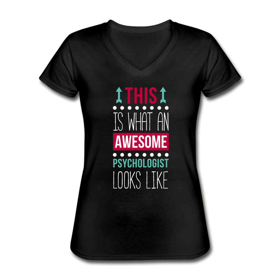 This is what an awesome Psychologist looks like Women's V-Neck T-Shirt-Women's V-Neck T-Shirt | Fruit of the Loom L39VR-Teelime | shirts-hoodies-mugs