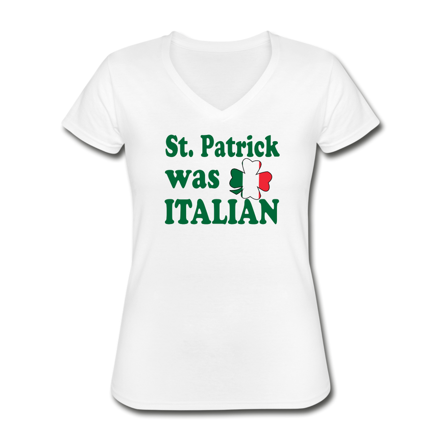 St. Patrick was Italian Women's V-Neck T-Shirt-Women's V-Neck T-Shirt | Fruit of the Loom L39VR-Teelime | shirts-hoodies-mugs
