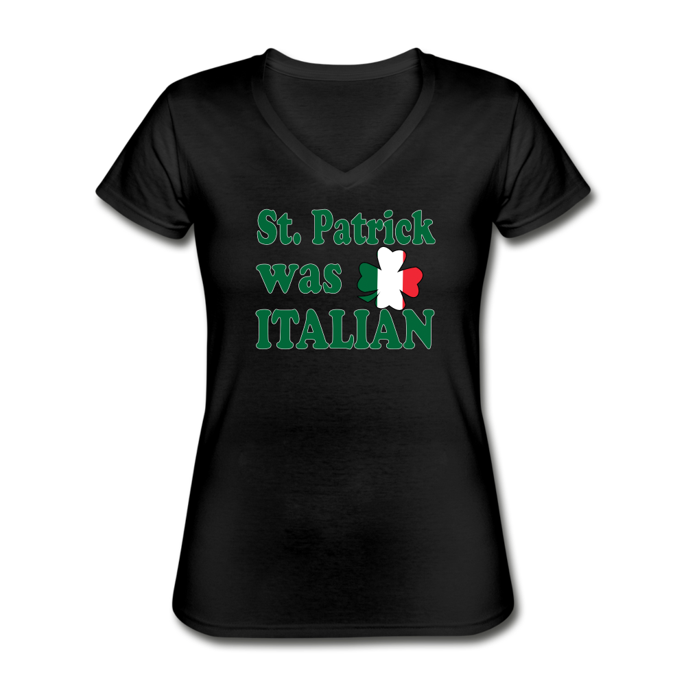 St. Patrick was Italian Women's V-Neck T-Shirt-Women's V-Neck T-Shirt | Fruit of the Loom L39VR-Teelime | shirts-hoodies-mugs