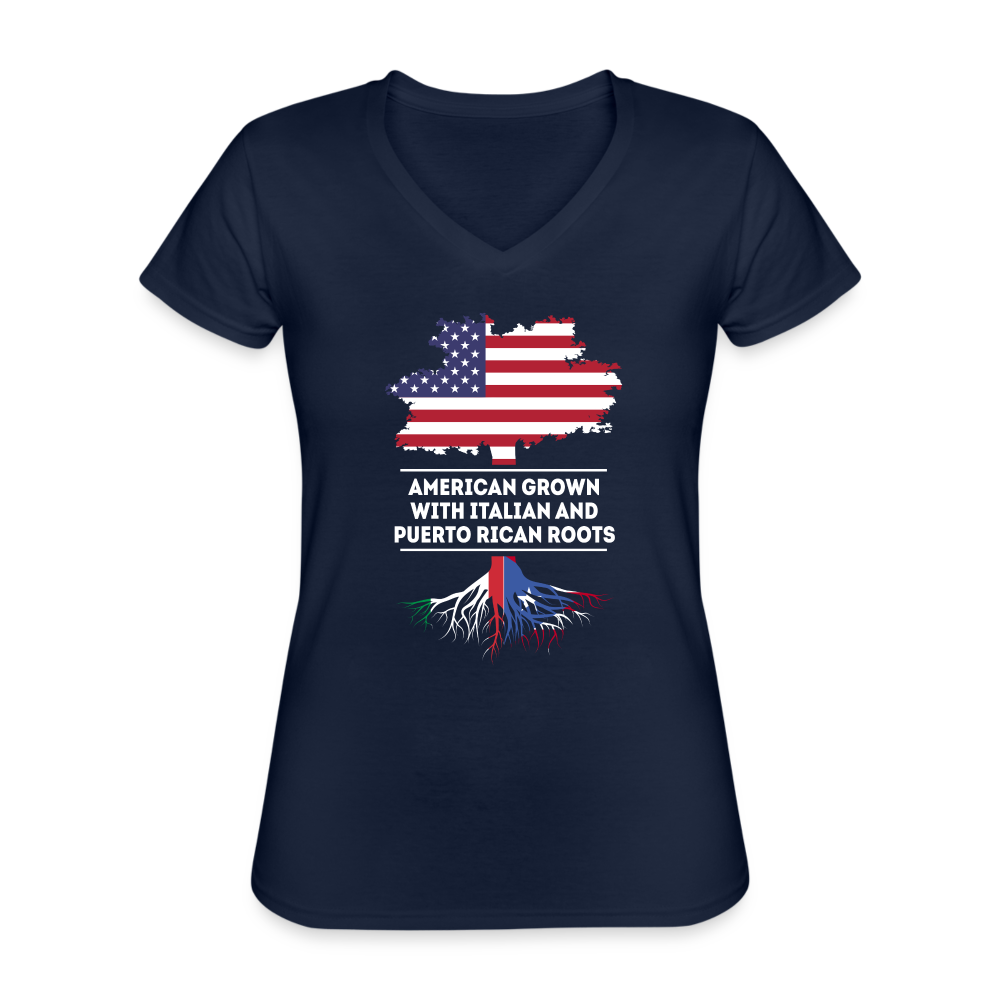 American grown with Italian and Puerto Rican roots Women's V-Neck T-Shirt-Women's V-Neck T-Shirt | Fruit of the Loom L39VR-Teelime | shirts-hoodies-mugs
