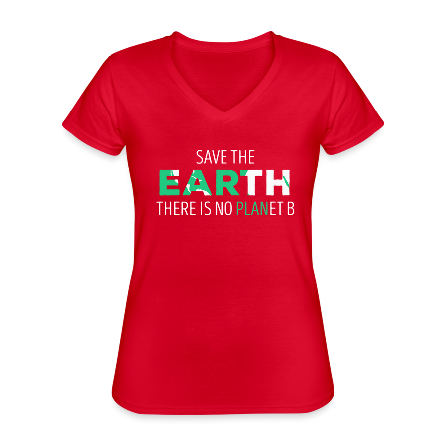 Save The Earth There Is No Planet B Women's V-Neck T-Shirt-Women's V-Neck T-Shirt | Fruit of the Loom L39VR-Teelime | shirts-hoodies-mugs