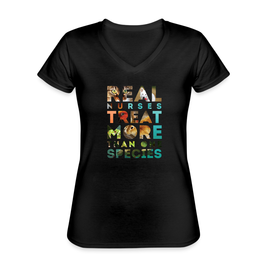 Real Nurses treat more than one species Women's V-Neck T-Shirt-Women's V-Neck T-Shirt | Fruit of the Loom L39VR-Teelime | shirts-hoodies-mugs