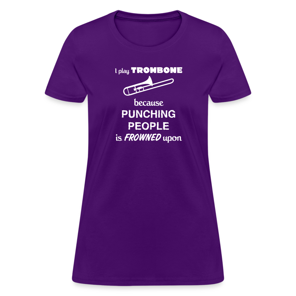 I play Trombone because punching people is frowned upon Women's T-Shirt-Women's T-Shirt | Fruit of the Loom L3930R-Teelime | shirts-hoodies-mugs
