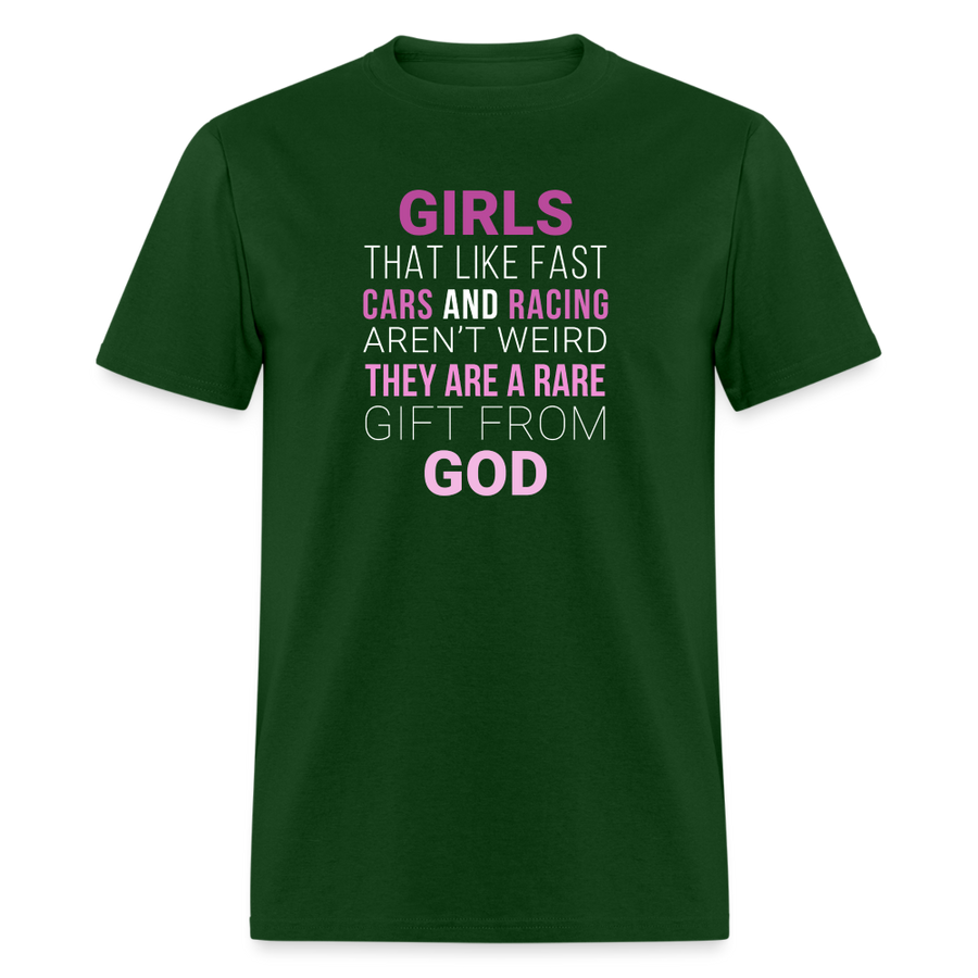 Girls that like fast cars and racing aren't weird They are a rare gift from God Unisex Classic T-Shirt-Unisex Classic T-Shirt | Fruit of the Loom 3930-Teelime | shirts-hoodies-mugs