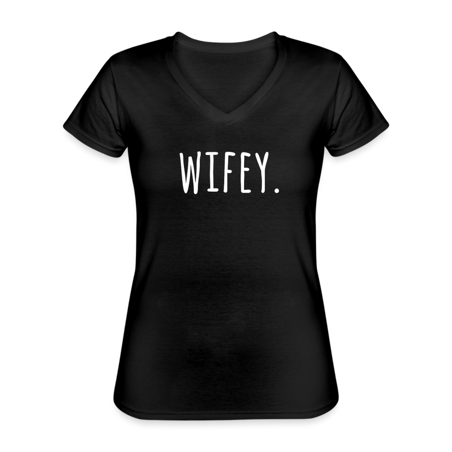 Wifey. Women's V-Neck T-Shirt-Women's V-Neck T-Shirt | Fruit of the Loom L39VR-Teelime | shirts-hoodies-mugs