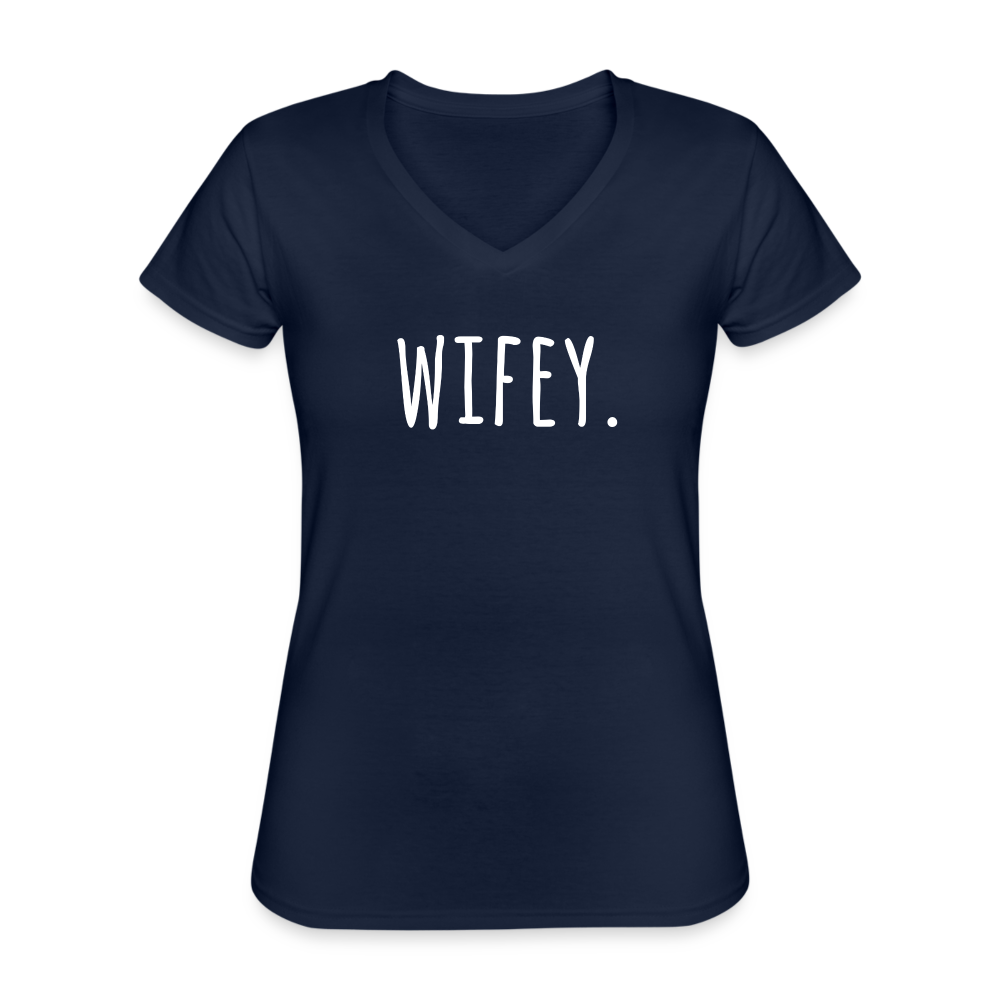 Wifey. Women's V-Neck T-Shirt-Women's V-Neck T-Shirt | Fruit of the Loom L39VR-Teelime | shirts-hoodies-mugs