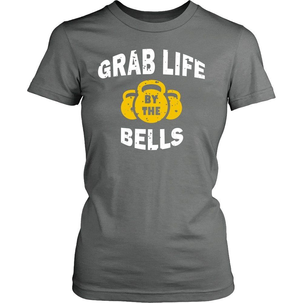 Fitness T Shirt - Grab life by the bells-T-shirt-Teelime | shirts-hoodies-mugs