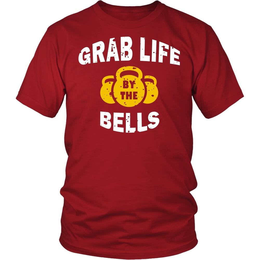 Fitness T Shirt - Grab life by the bells-T-shirt-Teelime | shirts-hoodies-mugs