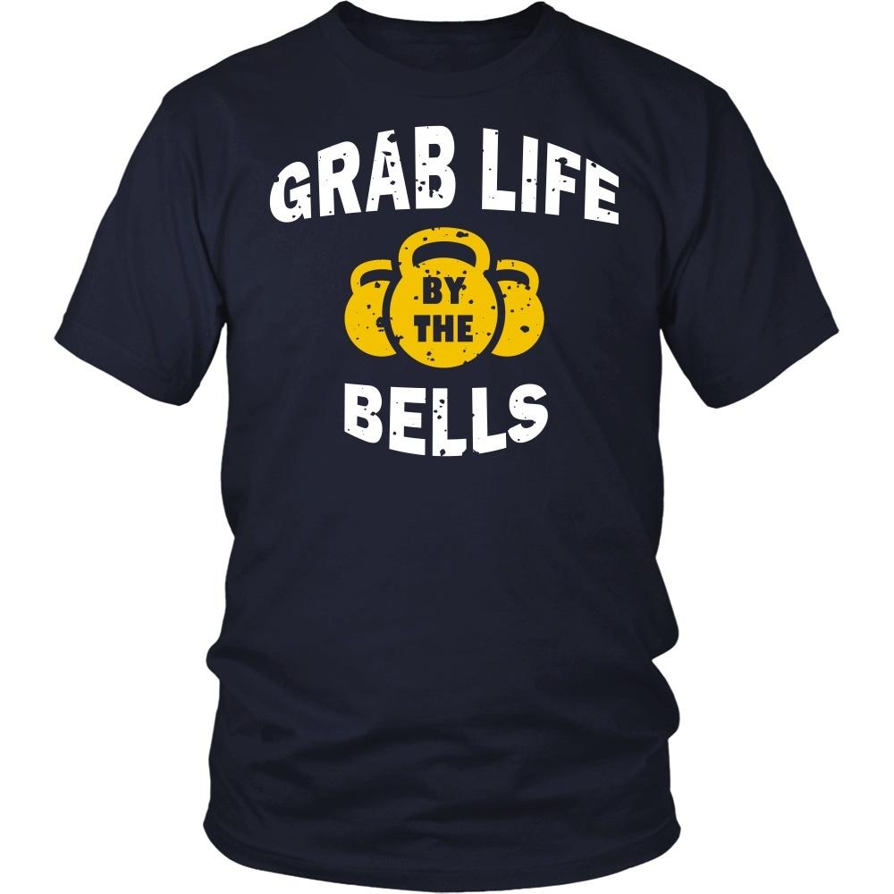 Fitness T Shirt - Grab life by the bells-T-shirt-Teelime | shirts-hoodies-mugs