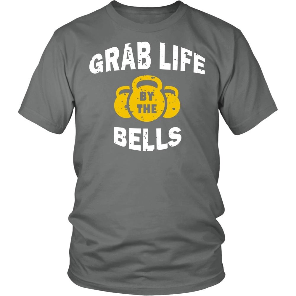 Fitness T Shirt - Grab life by the bells-T-shirt-Teelime | shirts-hoodies-mugs