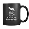 St. Bernard Keep Calm and Hug Your St. Bernard 11oz Black Mug-Drinkware-Teelime | shirts-hoodies-mugs