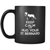 St. Bernard Keep Calm and Hug Your St. Bernard 11oz Black Mug-Drinkware-Teelime | shirts-hoodies-mugs