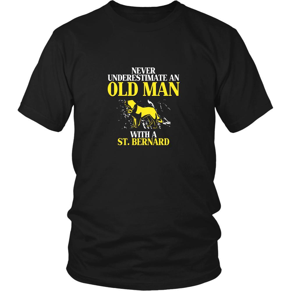 St. Bernard Shirt - Never underestimate an old man with a St. Bernard Grandfather Dog Gift-T-shirt-Teelime | shirts-hoodies-mugs
