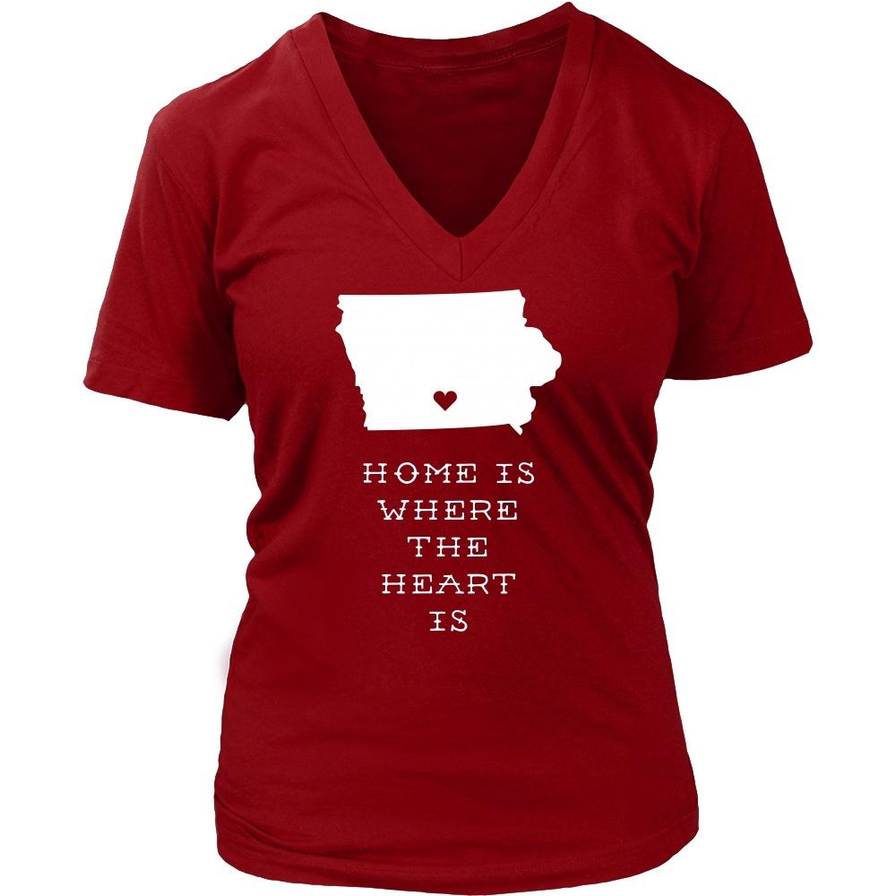 State T Shirt - Iowa Home is Where the Heart is-T-shirt-Teelime | shirts-hoodies-mugs