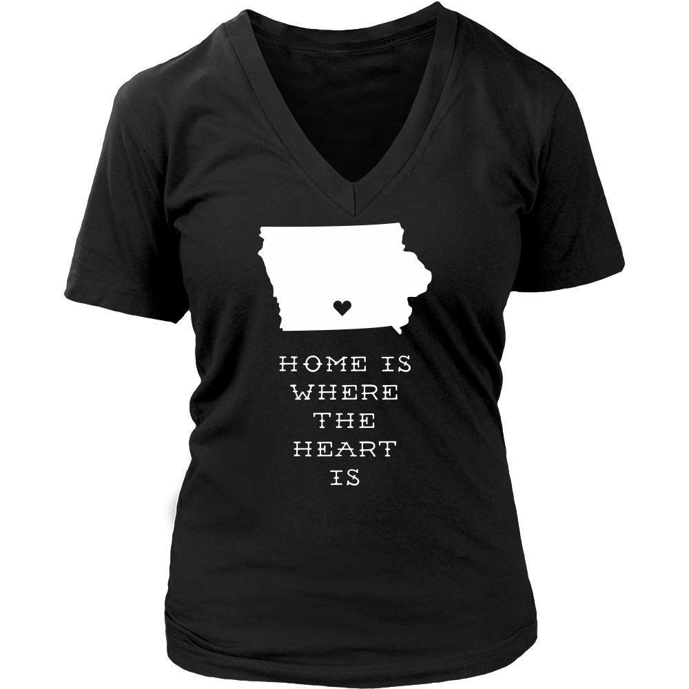 State T Shirt - Iowa Home is Where the Heart is-T-shirt-Teelime | shirts-hoodies-mugs