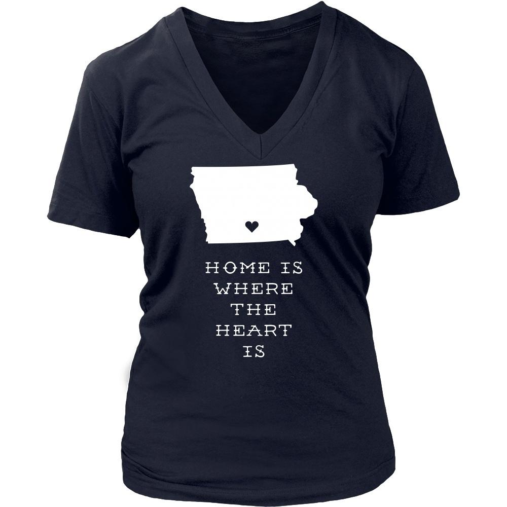 State T Shirt - Iowa Home is Where the Heart is-T-shirt-Teelime | shirts-hoodies-mugs