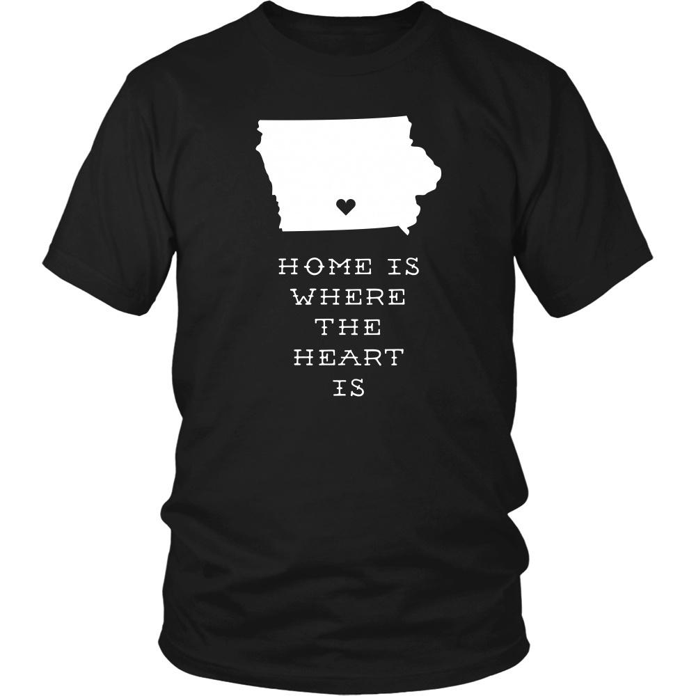 State T Shirt - Iowa Home is Where the Heart is-T-shirt-Teelime | shirts-hoodies-mugs