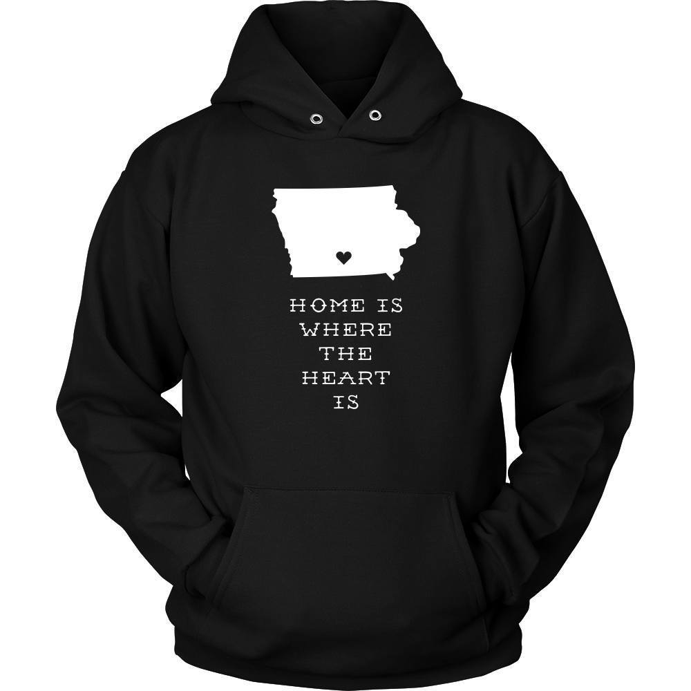 State T Shirt - Iowa Home is Where the Heart is-T-shirt-Teelime | shirts-hoodies-mugs