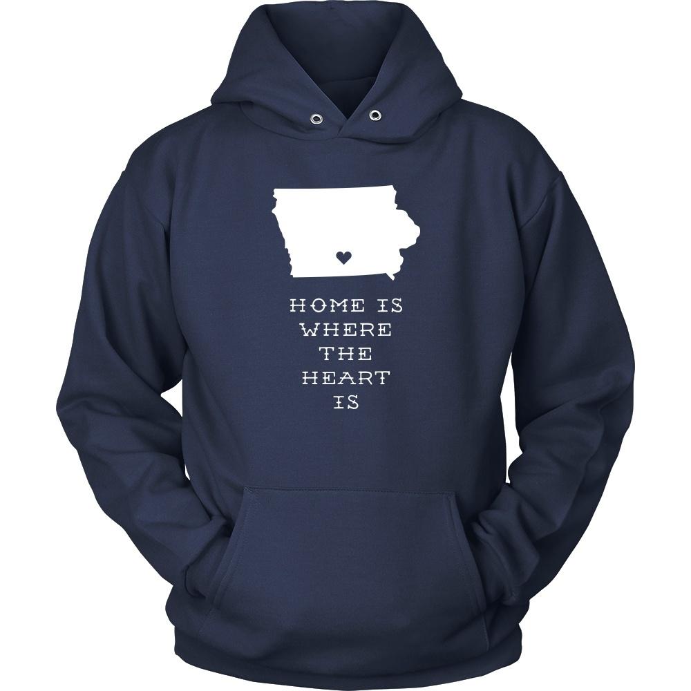 State T Shirt - Iowa Home is Where the Heart is-T-shirt-Teelime | shirts-hoodies-mugs