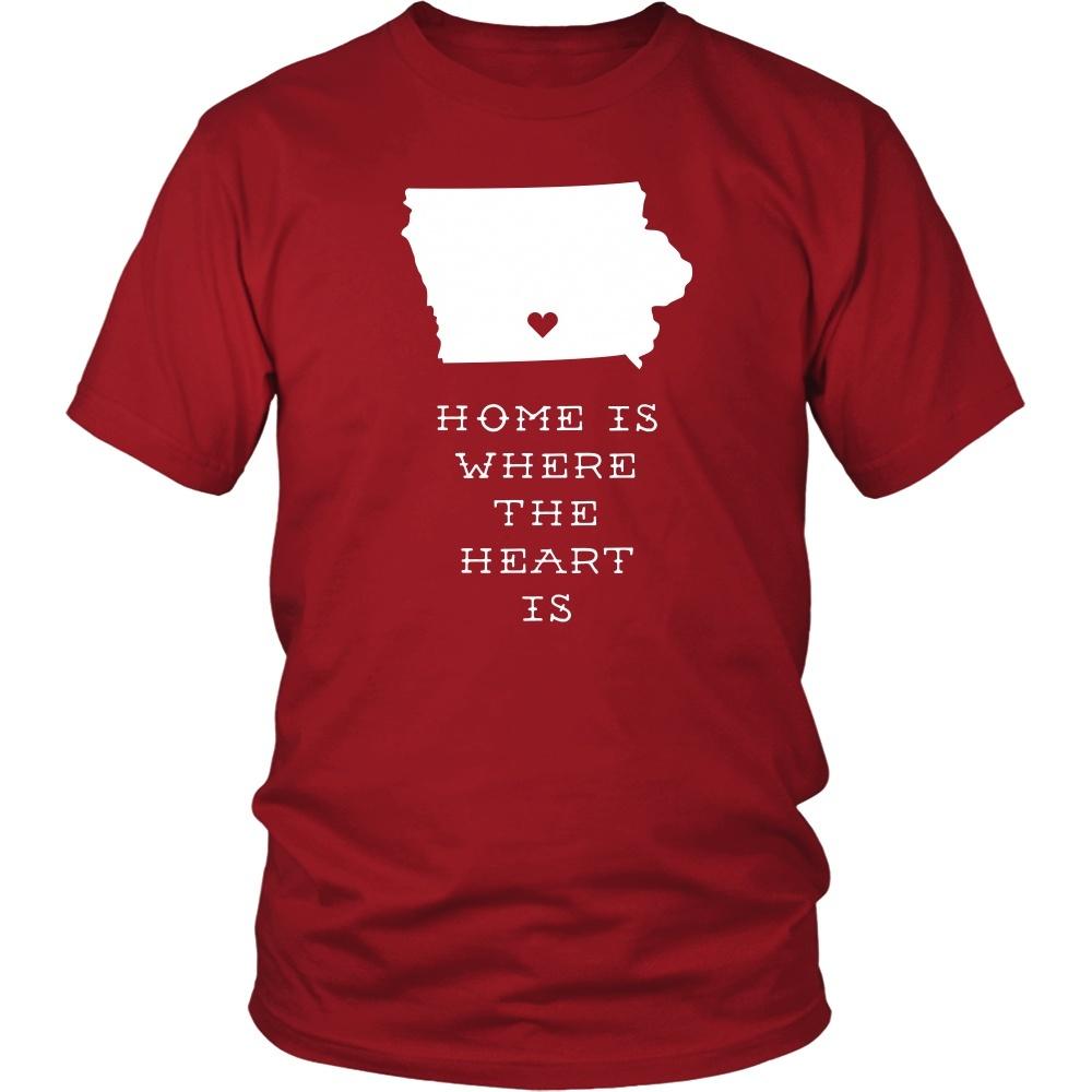 State T Shirt - Iowa Home is Where the Heart is