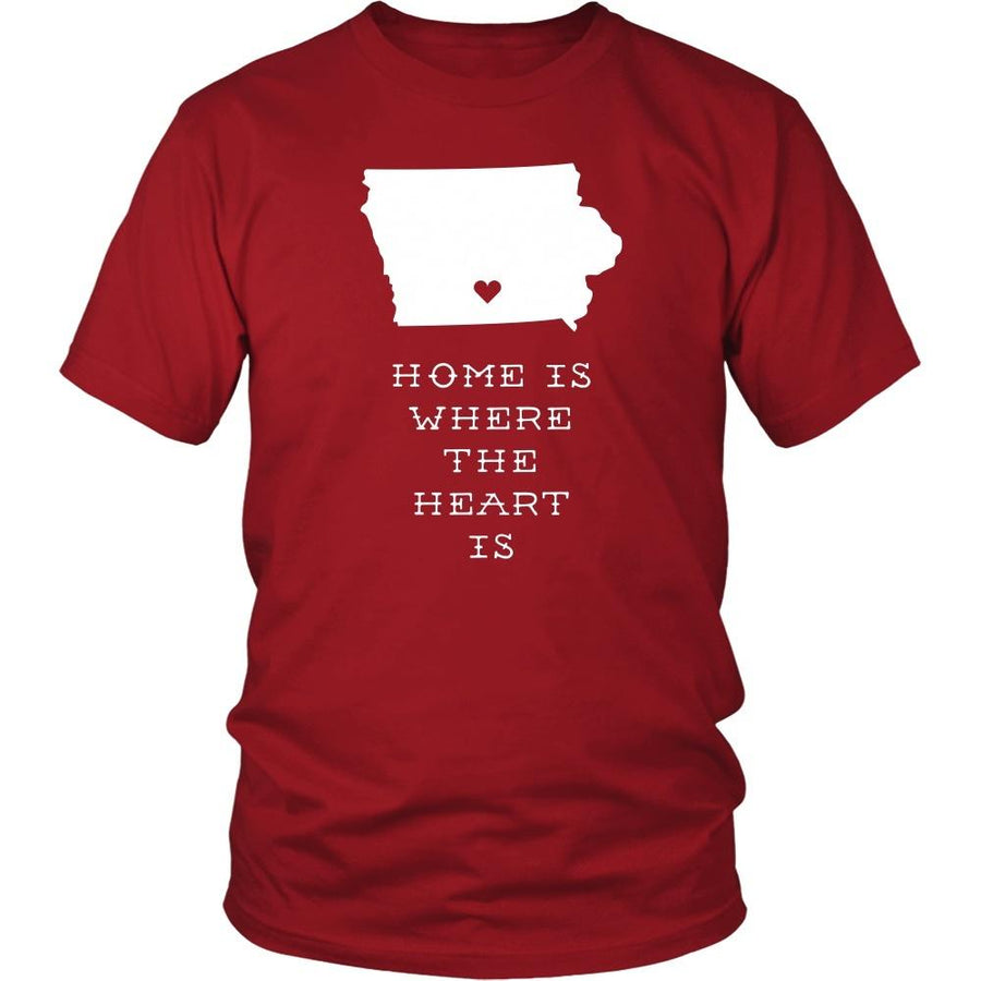 State T Shirt - Iowa Home is Where the Heart is-T-shirt-Teelime | shirts-hoodies-mugs