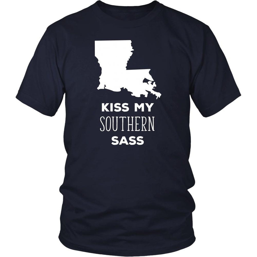 State T Shirt - Louisiana Kiss my southern sass-T-shirt-Teelime | shirts-hoodies-mugs