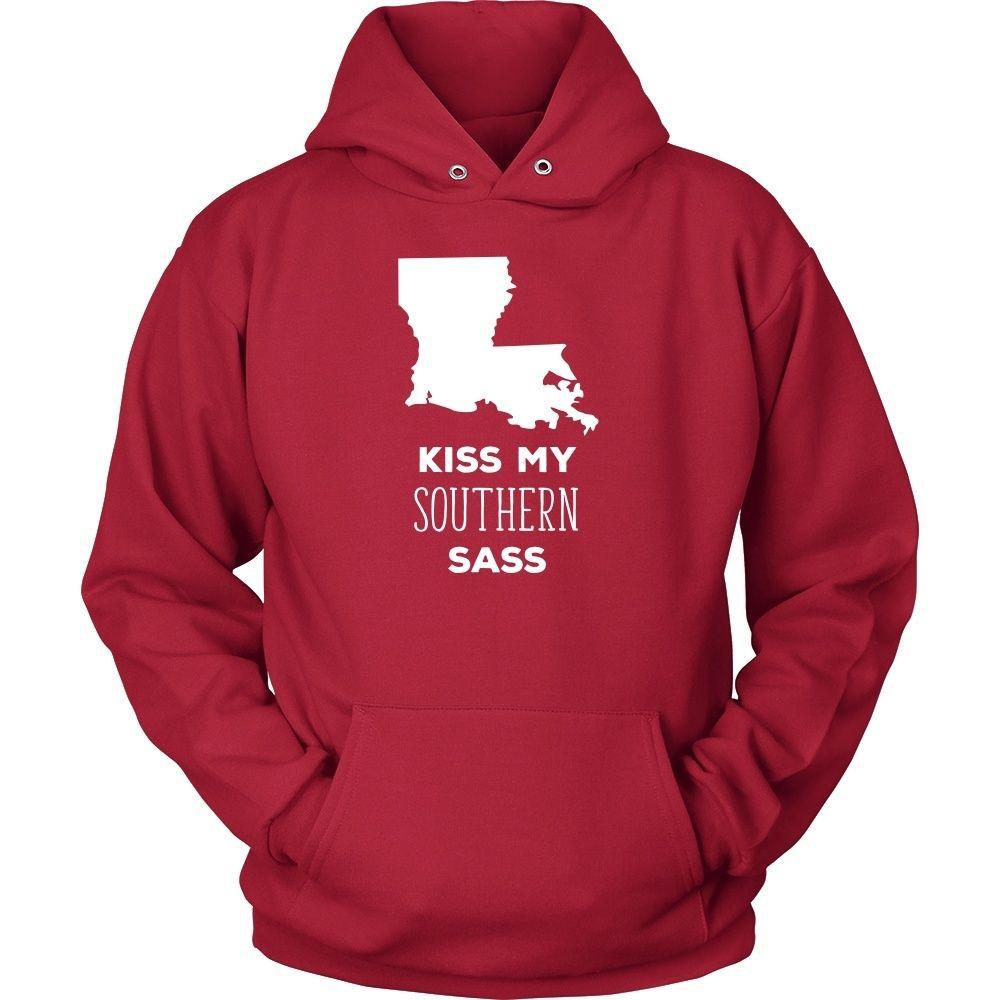 State T Shirt - Louisiana Kiss my southern sass-T-shirt-Teelime | shirts-hoodies-mugs