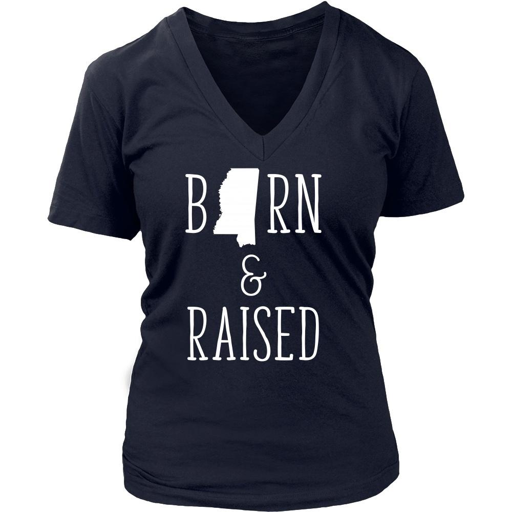 State T Shirt - Mississippi Born and Raised-T-shirt-Teelime | shirts-hoodies-mugs