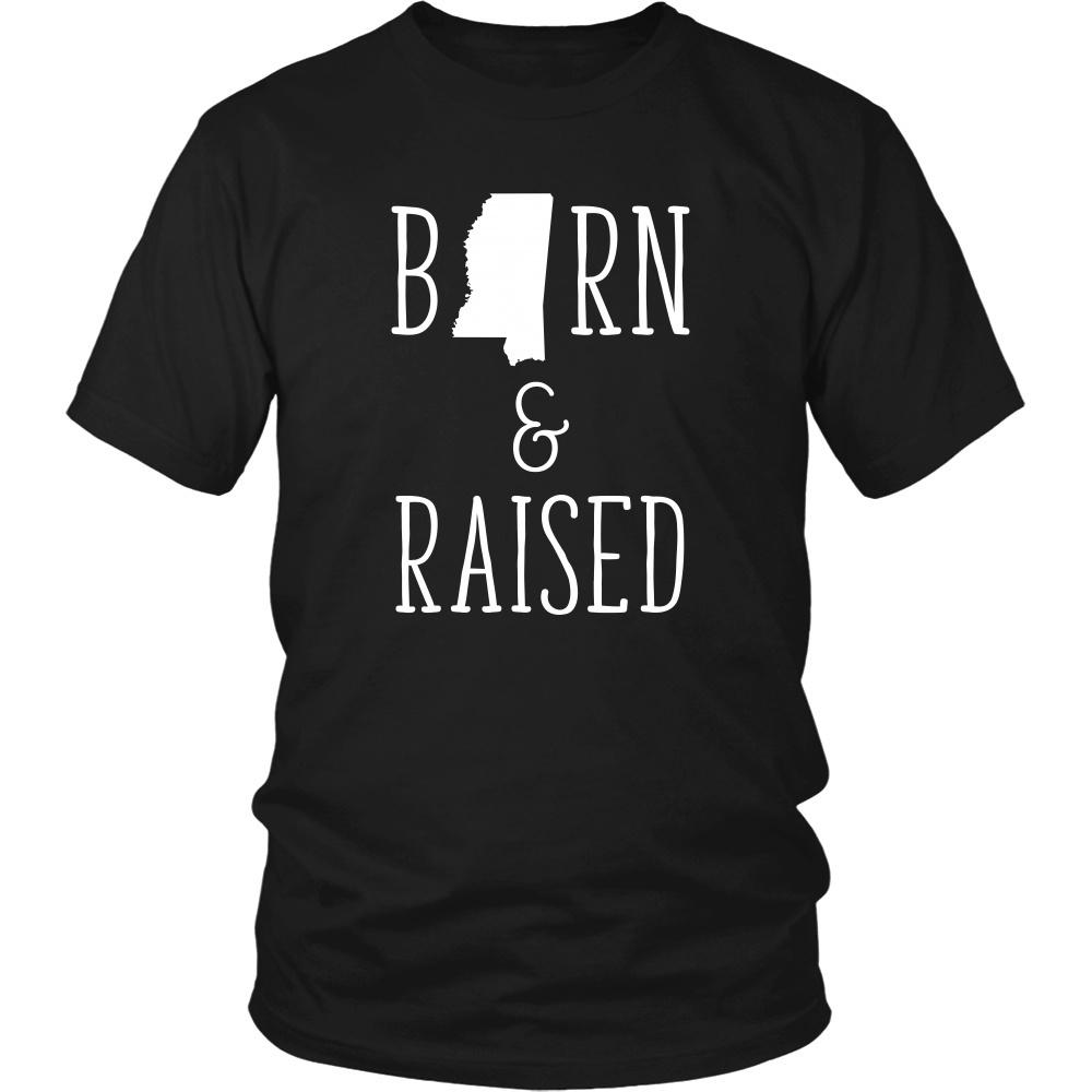 State T Shirt - Mississippi Born and Raised-T-shirt-Teelime | shirts-hoodies-mugs