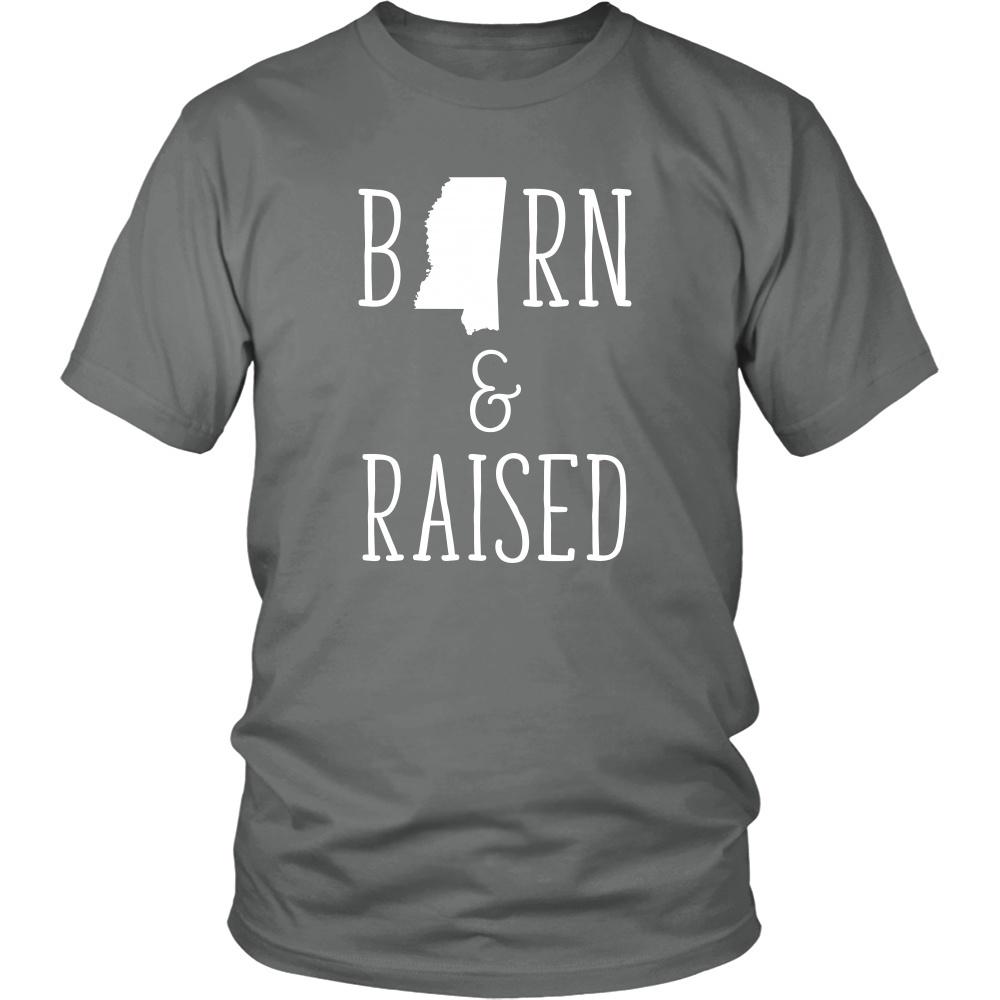 State T Shirt - Mississippi Born and Raised-T-shirt-Teelime | shirts-hoodies-mugs