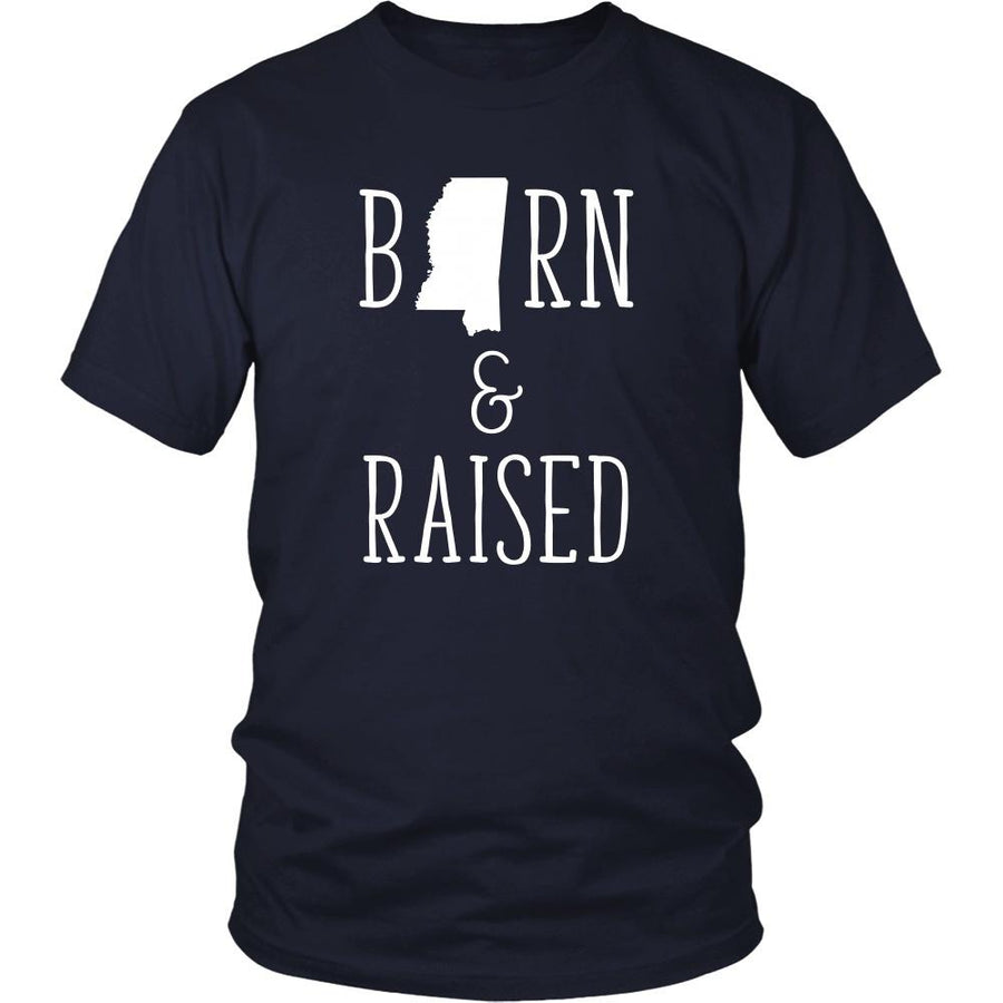 State T Shirt - Mississippi Born and Raised-T-shirt-Teelime | shirts-hoodies-mugs