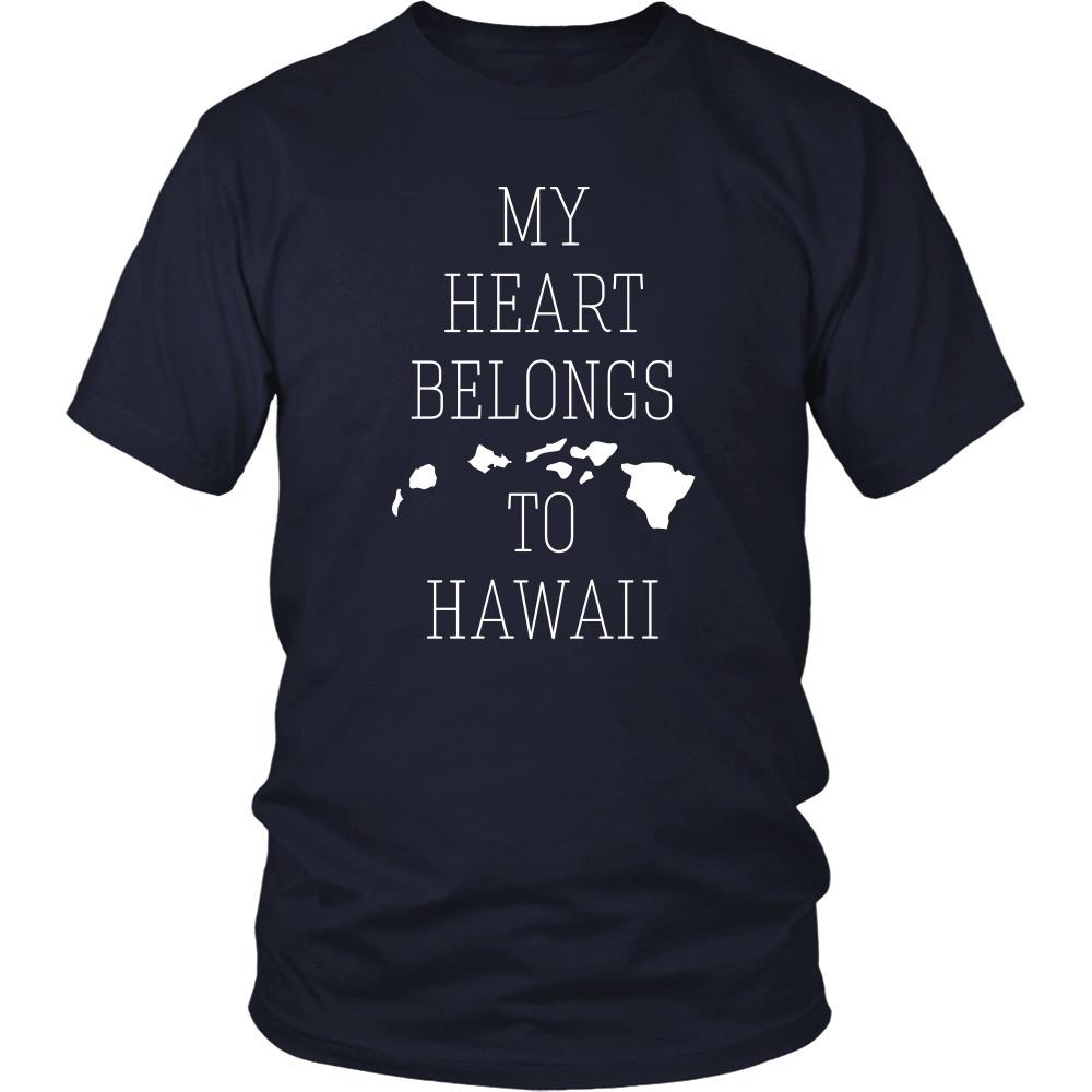 State T Shirt - My Heart Belongs to Hawaii-T-shirt-Teelime | shirts-hoodies-mugs