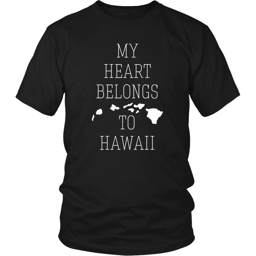 State T Shirt - My Heart Belongs to Hawaii-T-shirt-Teelime | shirts-hoodies-mugs