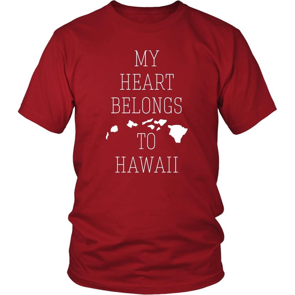 State T Shirt - My Heart Belongs to Hawaii-T-shirt-Teelime | shirts-hoodies-mugs