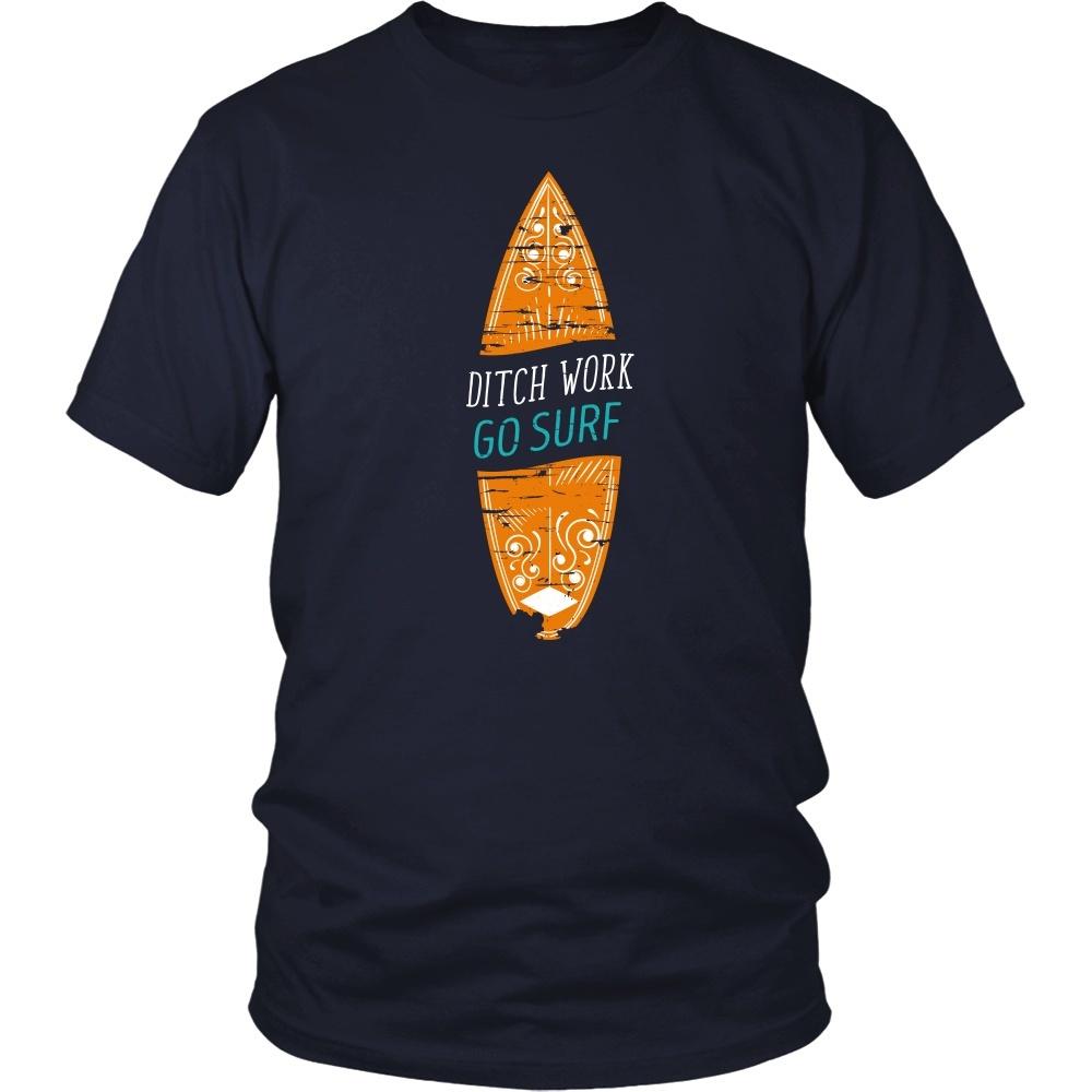 Surf T Shirt - Ditch Work Go Surf-T-shirt-Teelime | shirts-hoodies-mugs