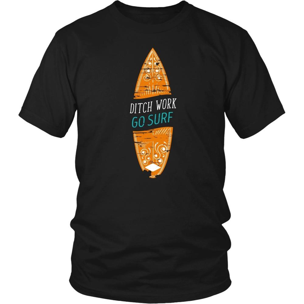 Surf T Shirt - Ditch Work Go Surf-T-shirt-Teelime | shirts-hoodies-mugs