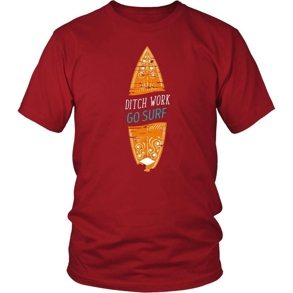 Surf T Shirt - Ditch Work Go Surf-T-shirt-Teelime | shirts-hoodies-mugs