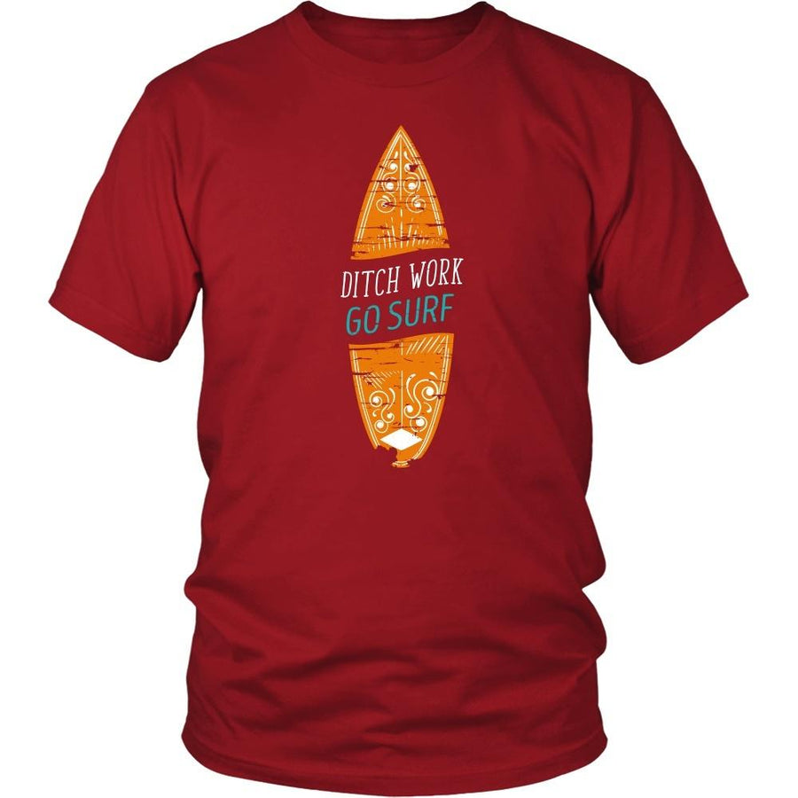 Surf T Shirt - Ditch Work Go Surf-T-shirt-Teelime | shirts-hoodies-mugs