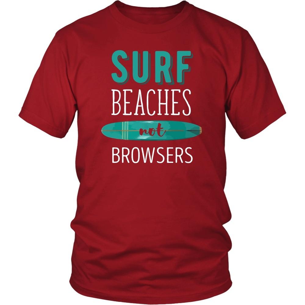 Surf T Shirt - Surf Beaches not Browsers-T-shirt-Teelime | shirts-hoodies-mugs