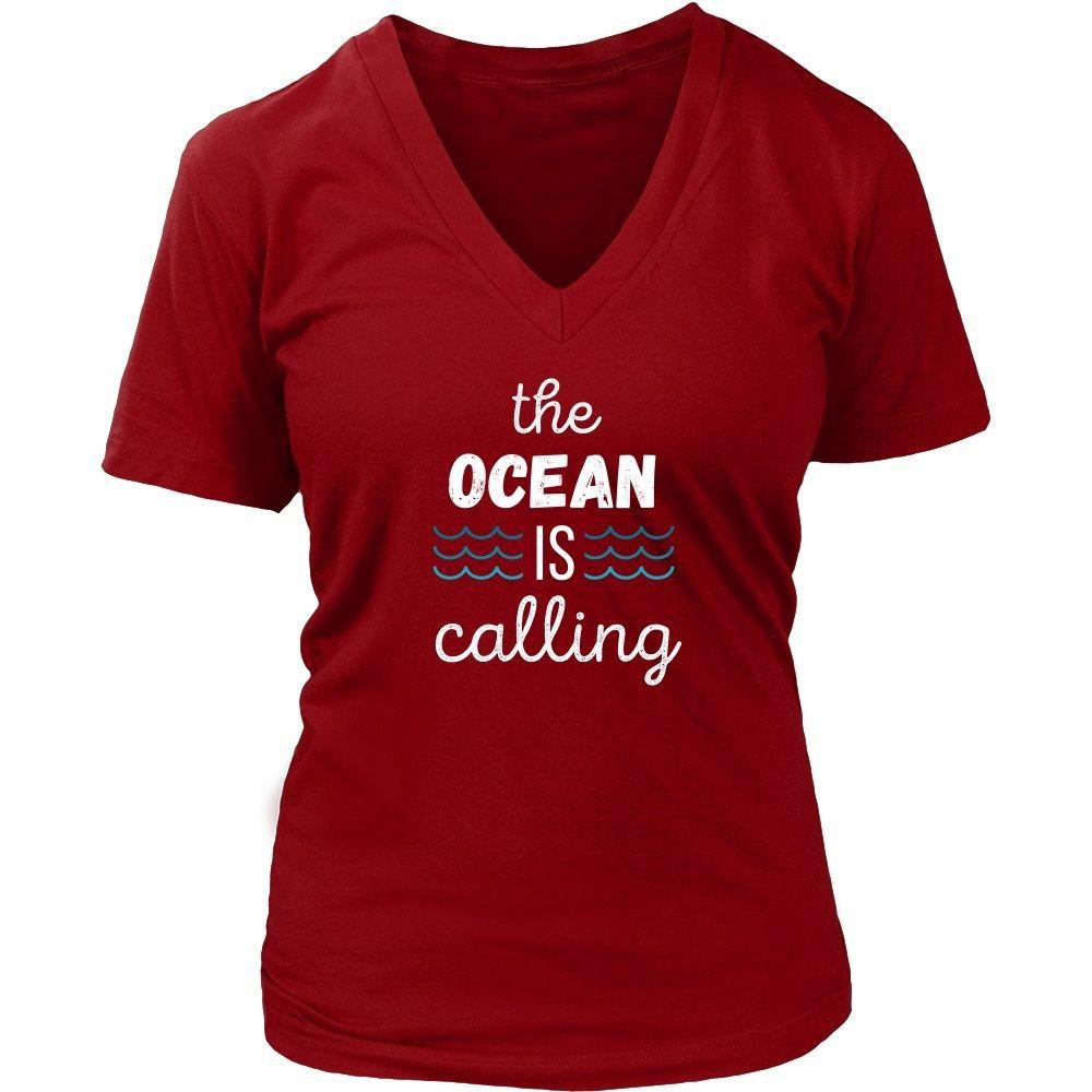Surf T Shirt - The Ocean is calling-T-shirt-Teelime | shirts-hoodies-mugs