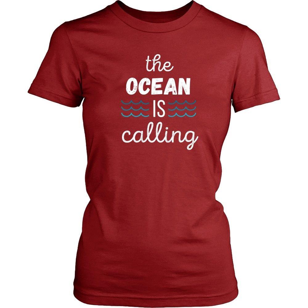 Surf T Shirt - The Ocean is calling-T-shirt-Teelime | shirts-hoodies-mugs