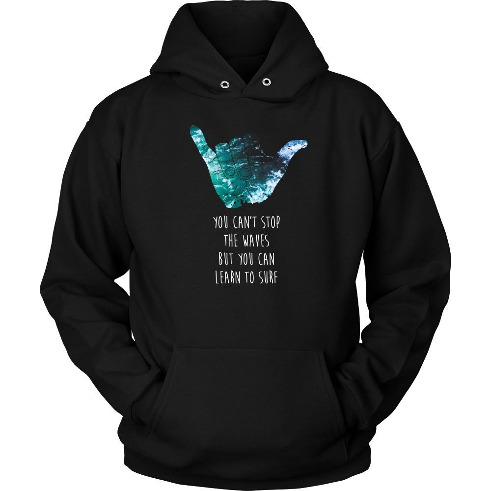 Surf T Shirt - You can't stop the waves but you can learn to Surf-T-shirt-Teelime | shirts-hoodies-mugs