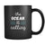 Surfing Coffee Mug Gift - The ocean is calling Surfer gift 11oz Black