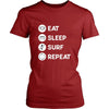 Surfing - Eat Sleep Surf Repeat - Surfer Hobby Shirt-T-shirt-Teelime | shirts-hoodies-mugs