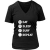 Surfing - Eat Sleep Surf Repeat - Surfer Hobby Shirt-T-shirt-Teelime | shirts-hoodies-mugs